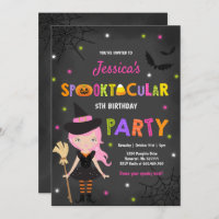 Halloween Birthday Invite Witch Halloween Party