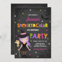 Halloween Birthday Invite Witch Halloween Party