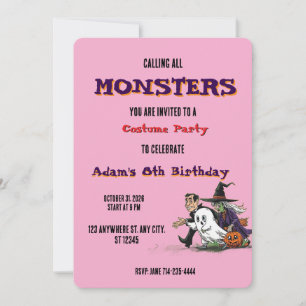 Halloween Birthday Kids Party Halloween Invitation