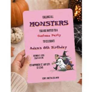 Halloween Birthday Kids Party Halloween  Invitation
