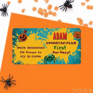 Halloween Birthday Kids Party Halloween Label