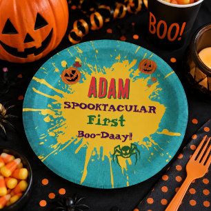 Halloween Birthday Kids Party Halloween  Paper Plate