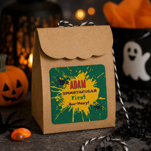 Halloween Birthday Kids Party Halloween Square Sticker
