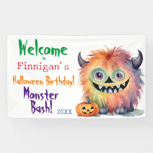 Halloween Birthday Monster Bash Banner