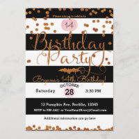 Halloween Birthday Party Black White Pink Orange