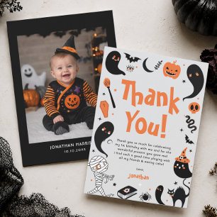 Halloween Birthday Party Boy Thank You Card