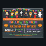 Halloween Birthday Party Chalkboard Jack O'Lantern Invitation<br><div class="desc">Fun Halloween theme birthday invitation featuring illustration of adorable kids in spooky costumes</div>