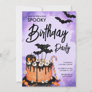 Halloween Birthday Party Custom Invitation