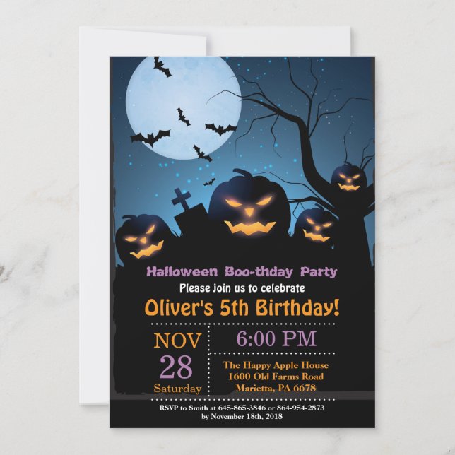 Halloween Birthday Party Invitation (Front)