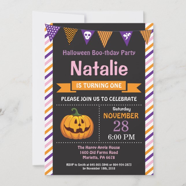 Halloween Birthday Party Invitation (Front)