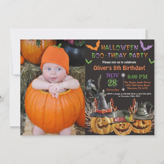 Halloween Birthday Party Invitation (Front)