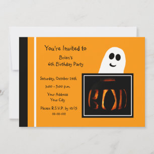 Halloween Birthday Party Invitation Boo