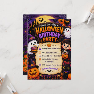 Halloween Birthday Party Invitation   Spooky Hallo