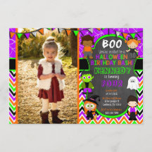 Halloween Birthday Party Invitation with Picture
