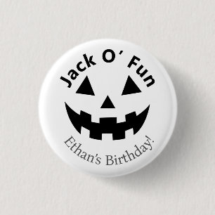 Halloween Birthday Party Jack O’ Fun Pumpkin 3 Cm Round Badge