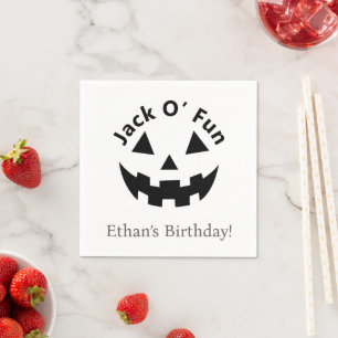 Halloween Birthday Party   Jack O’ Fun Pumpkin  Napkin