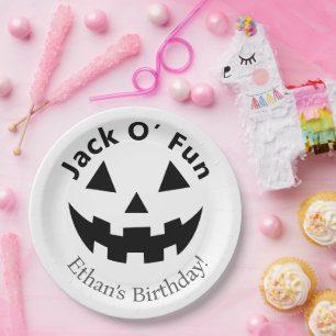 Halloween Birthday Party   Jack O’ Fun Pumpkin  Paper Plate