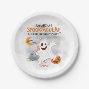 Halloween Birthday Party Kids Spooktacular Ghost Paper Plate