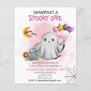 Halloween Birthday Party Kids Spooky One Ghost