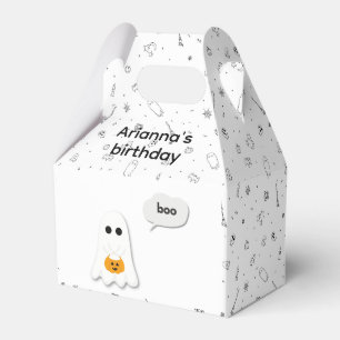 Halloween Birthday Party   Minimal Ghost Design Favour Box