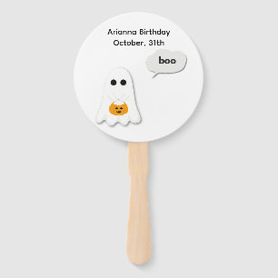 Halloween Birthday Party   Minimal Ghost Design Hand Fan