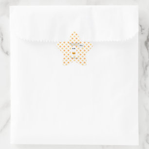 Halloween Birthday Party   Minimal Ghost Design Star Sticker