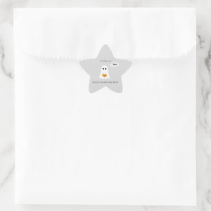 Halloween Birthday Party   Minimal Ghost Design Star Sticker