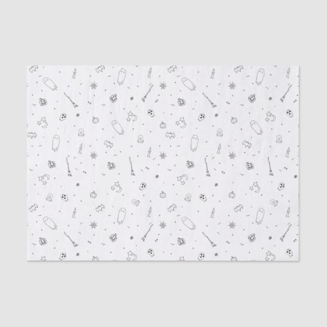 Halloween Birthday Party | Minimal Ghost Design Tissue Paper (Front)