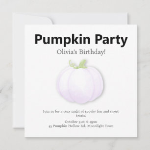Halloween Birthday Party   Minimal Pumpkin Design Holiday Card