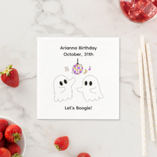 Halloween Birthday Party   Minimal Pumpkin Design Napkin