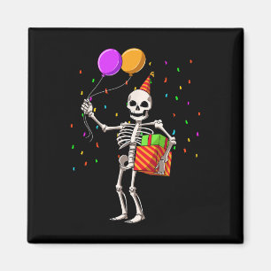 Halloween Birthday Party Outfit Skeleton Birthday Magnet