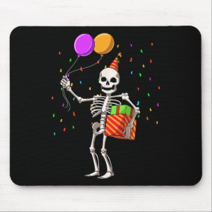 Halloween Birthday Party Outfit Skeleton Birthday  Mouse Pad