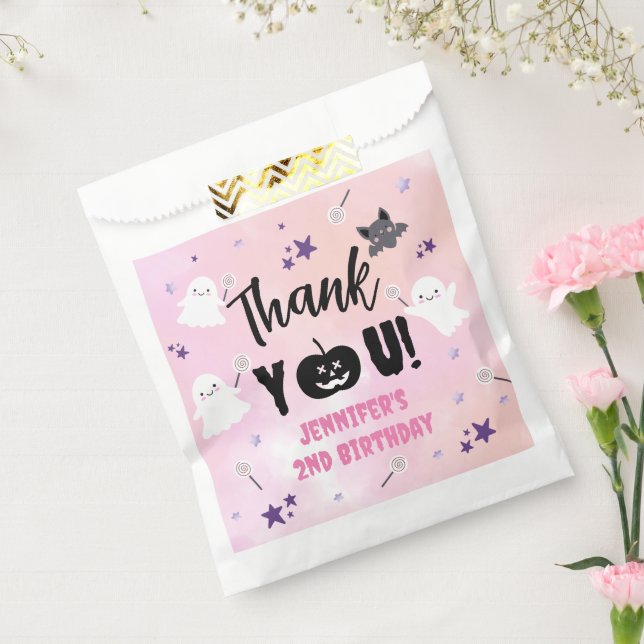 Halloween Birthday Party Pink Girl Cute Spooky  Favour Bag (Sealed)
