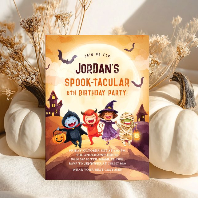 Halloween Birthday Party Spooktacular Invitation (Creator Uploaded)
