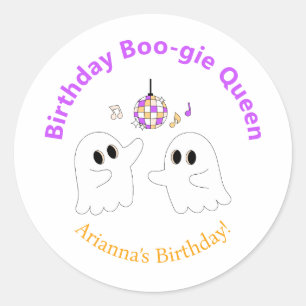 Halloween Birthday Party Spooky Dancefloor Ghost Classic Round Sticker