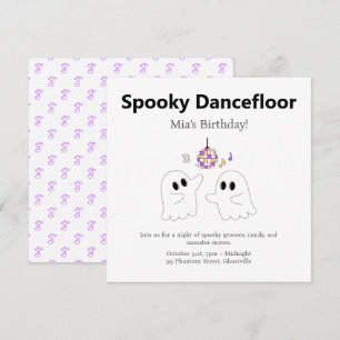 Halloween Birthday Party Spooky Dancefloor Ghost Holiday Card