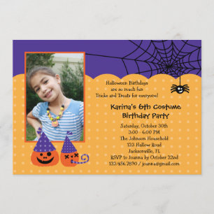 Halloween Birthday Photo Invitation