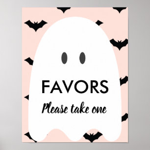 Halloween Birthday Please take one Favours Sign