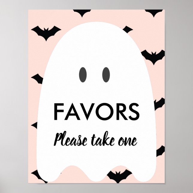 Halloween Birthday Please take one Favours Sign (Front)