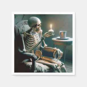 Halloween Birthday Skeleton  Napkin