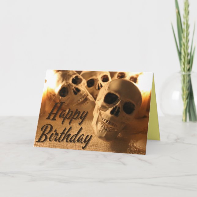 Halloween Birthday Skull Card (Front)