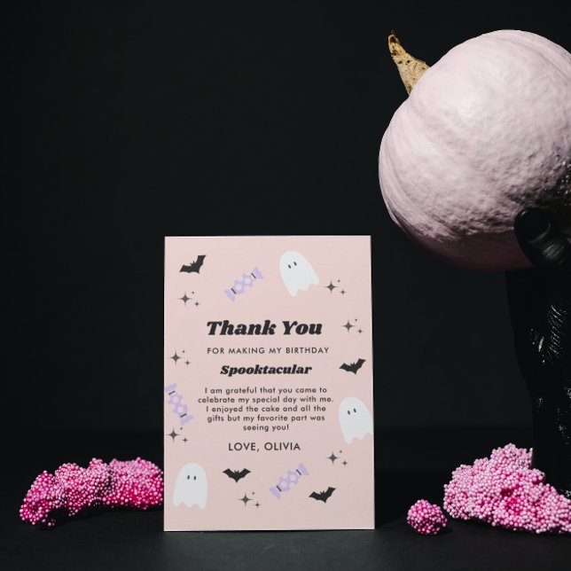  Halloween Birthday Spooktacular Thank You Card (Creator Uploaded)