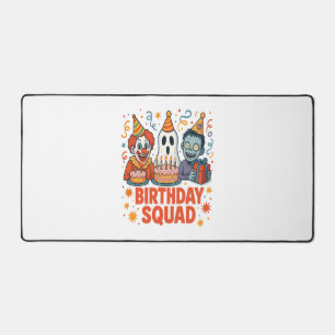 Halloween Birthday Squad Creepy Clown Ghost Zombie Desk Mat