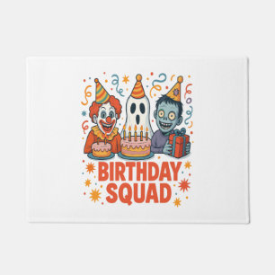 Halloween Birthday Squad Creepy Clown Ghost Zombie Doormat