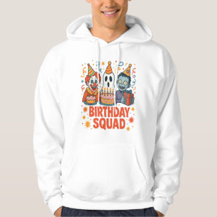 Halloween Birthday Squad Creepy Clown Ghost Zombie Hoodie
