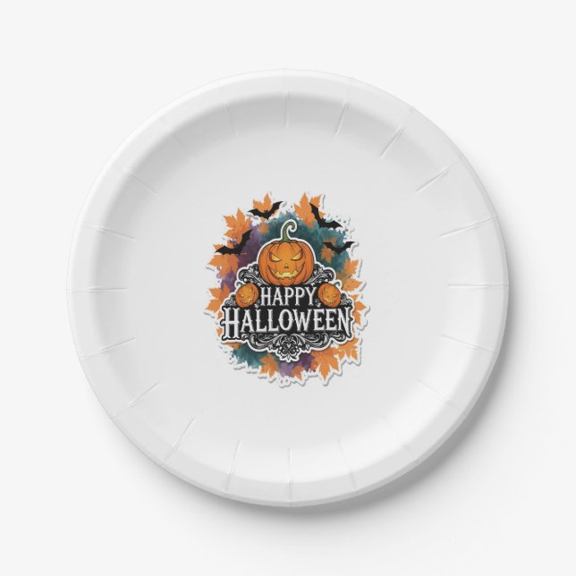 Halloween Birthday Squad Creepy Clown Ghost Zombie Paper Plate (Front)