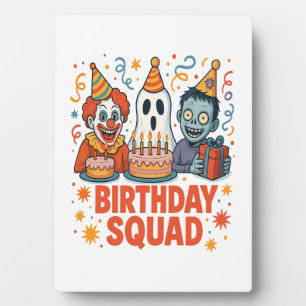 Halloween Birthday Squad Creepy Clown Ghost Zombie Plaque