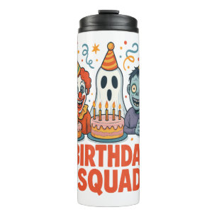 Halloween Birthday Squad Creepy Clown Ghost Zombie Thermal Tumbler