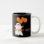 Halloween Birthday T-shirts and Gifts Two-Tone Coffee Mug<br><div class="desc">Cute little ghost holds orange balloons and wishes a happy birthday to the October 31 birthday guy or gal. Spooky for Halloween birthdays! Fully customisable too, in case you want to add your own text, change background colours, or move elements around. Make it yours, make it unique, make it scary!!...</div>