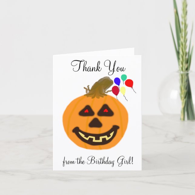 Halloween Birthday Thank You Blank Cards (Front)